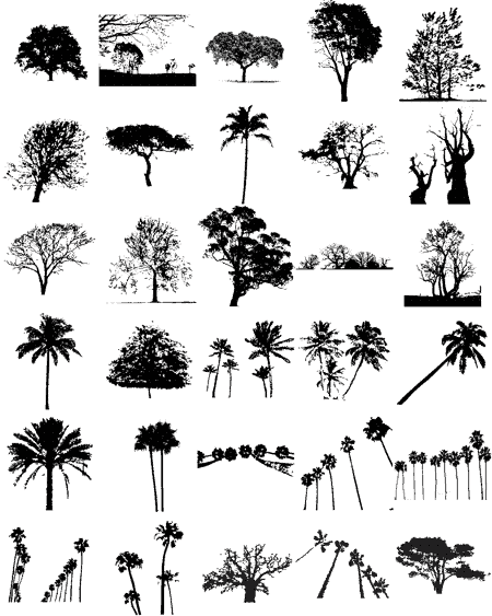 tree silhouette art. 30 Free Tree Silhouette