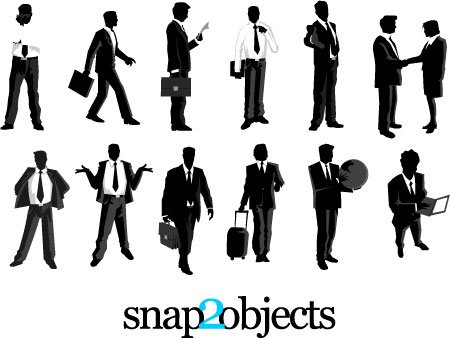 silhouettes of women. Businessmen silhouettes