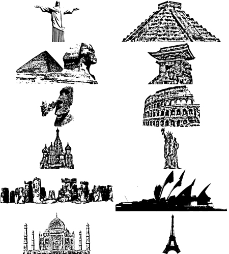 Clipart monoments new world wonders
