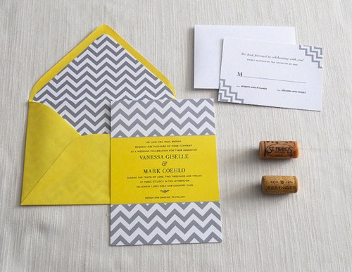 Yellow wedding invitations cheap