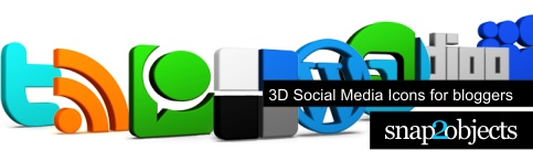 header 3d social media icons