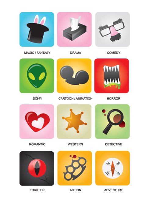Free Vector Movie Genres Icons Snap2objects Free Vector Movie Genres Icons Snap2objects